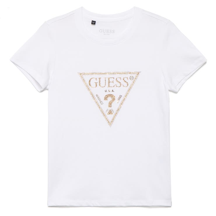 GUESS エコ シャイニー キラキラ トライアングル ロゴ Ｔシャツ GUESS(ゲス) JAPAN 公式オンラインストア | GUESS JAPAN