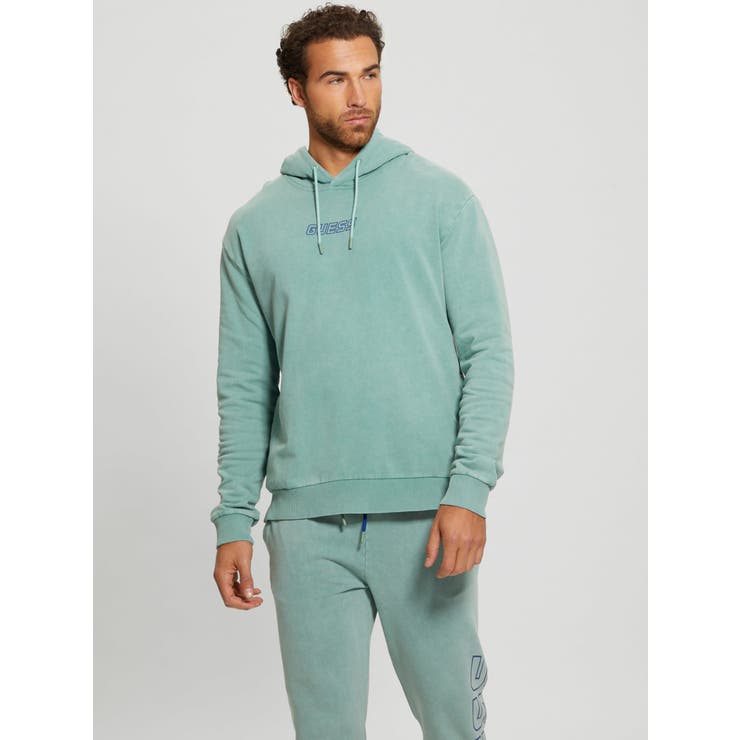 G7J4 | [GUESS] Dargen Signature Hoodie | GUESS【MEN】