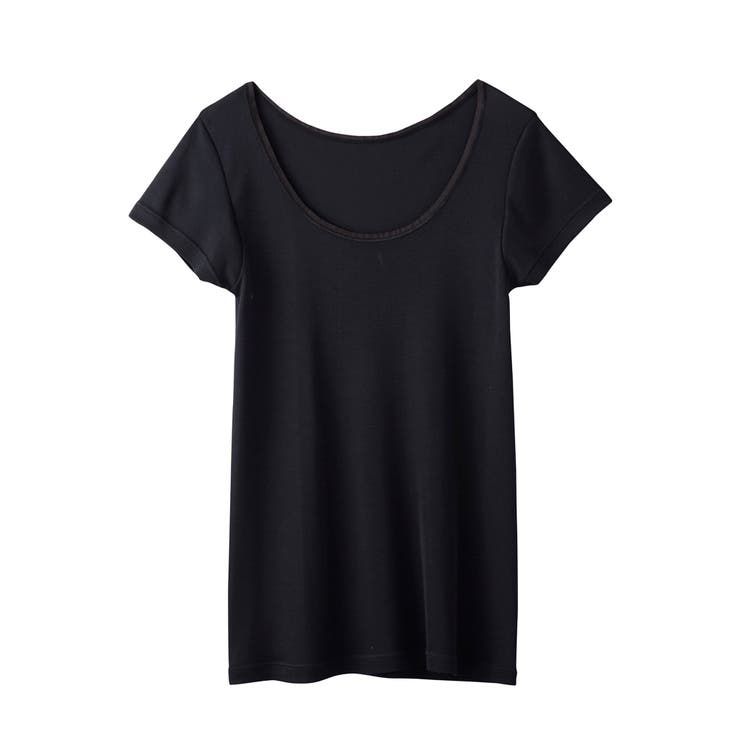 ブラック | グンゼ COOLMAGICクールマジック汗取り付2分袖インナー | GUNZE 