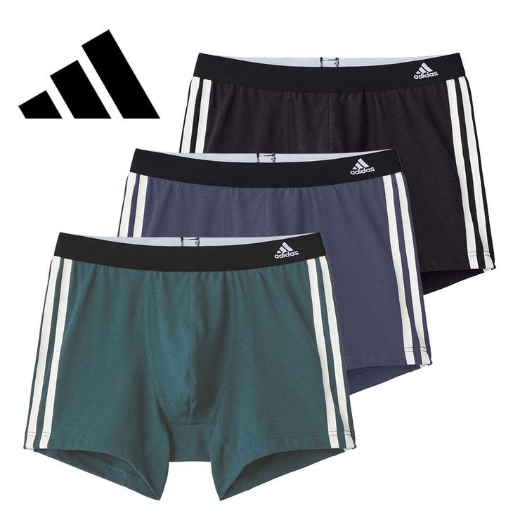 adidas/アディダス スリーストライプス ボクサーパンツ 3枚組 吸汗速乾 | GUNZE | 詳細画像1 