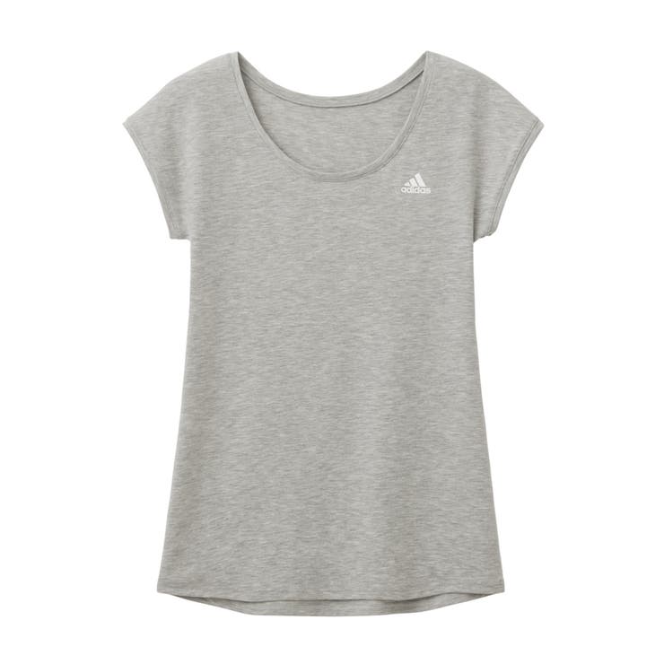 グレー杢 | adidas(アディダス)半袖シャツ綿混吸汗速乾フレンチ袖AP6652 | GUNZE 