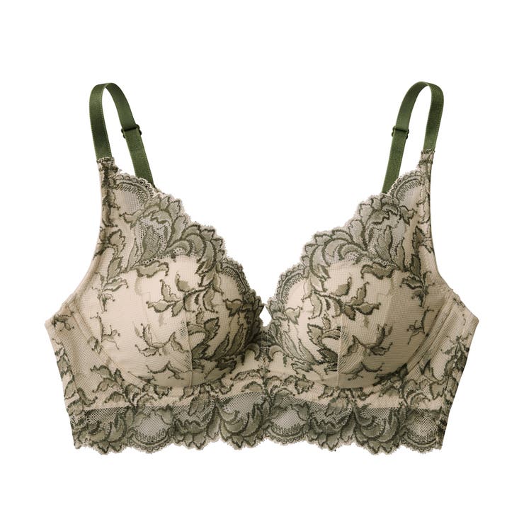 スモークグリーン | Tuche/トゥシェ ワイヤレスブラジャー そこあげボリューム神業盛 | GUNZE 