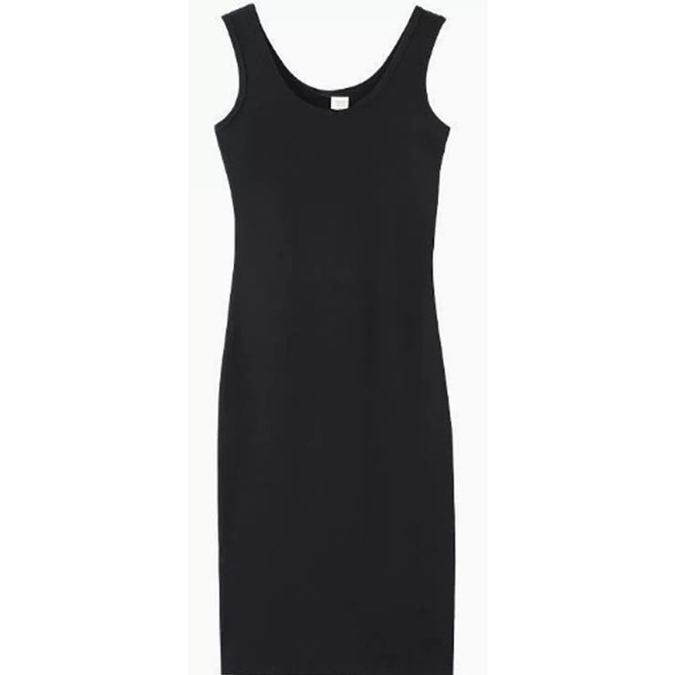 ブラック | レディース ノースリーブ ロングワンピ ワンピース 着痩せ 伸縮性 | HAMOONDE