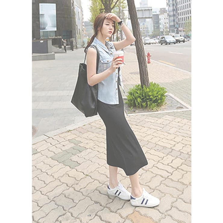 レディース ノースリーブ ロングワンピ ワンピース 着痩せ 伸縮性 | HAMOONDE | 詳細画像8 