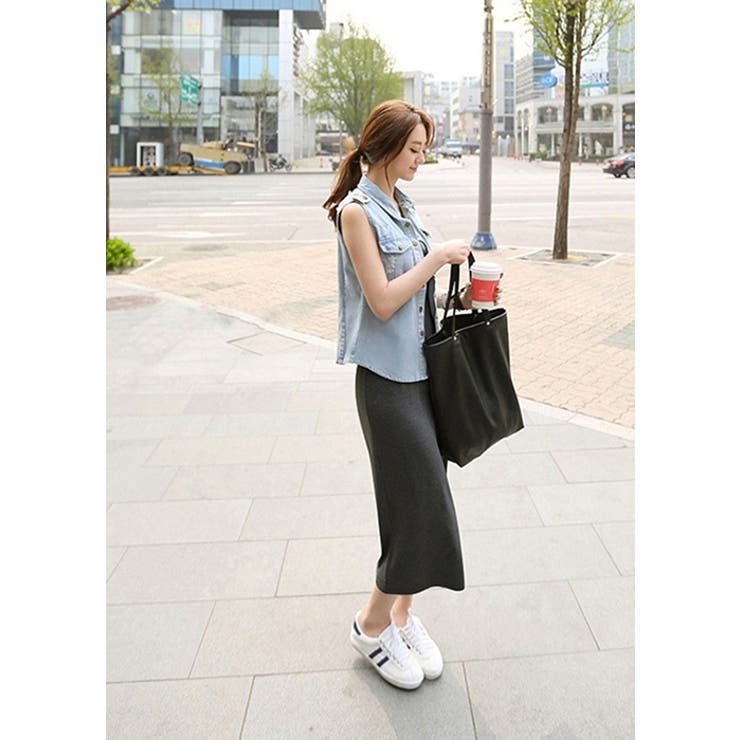 レディース ノースリーブ ロングワンピ ワンピース 着痩せ 伸縮性 | HAMOONDE | 詳細画像7 