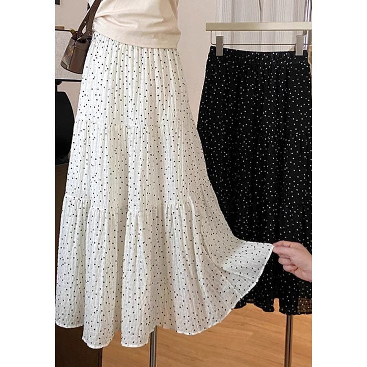 花柄レースプリーツ ロングスカート体型カバー | HAMOONDE | 詳細画像4 