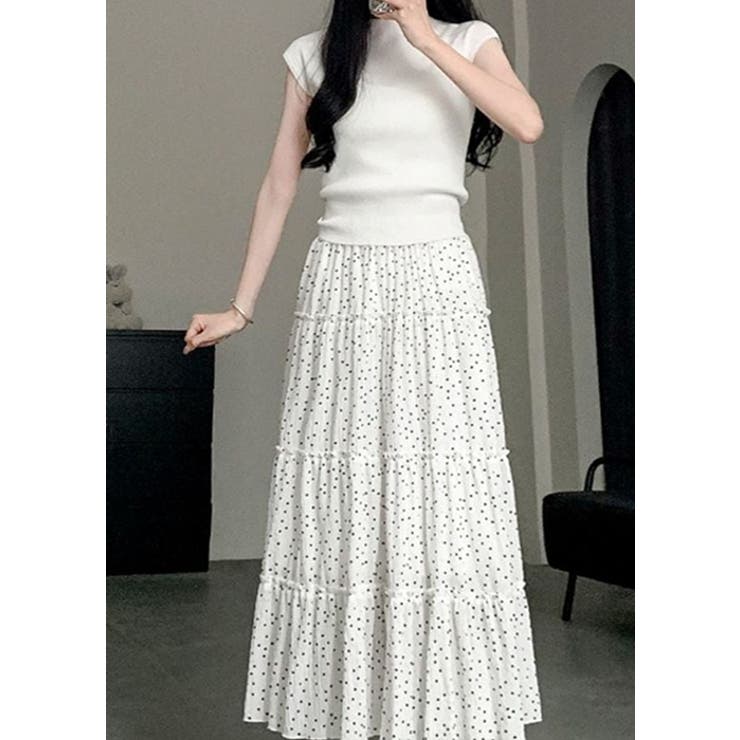 花柄レースプリーツ ロングスカート体型カバー | HAMOONDE | 詳細画像2 