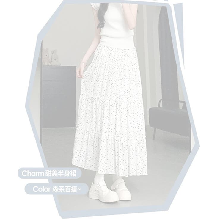 花柄レースプリーツ ロングスカート体型カバー | HAMOONDE | 詳細画像3 