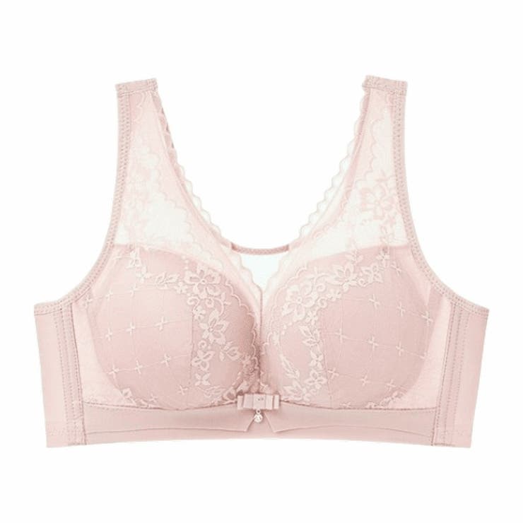 ライトピンク | ナイトブラ ノンワイヤー ブラジャー 脇高 昼夜兼用 小胸対応 通気性 | HAMOONDE