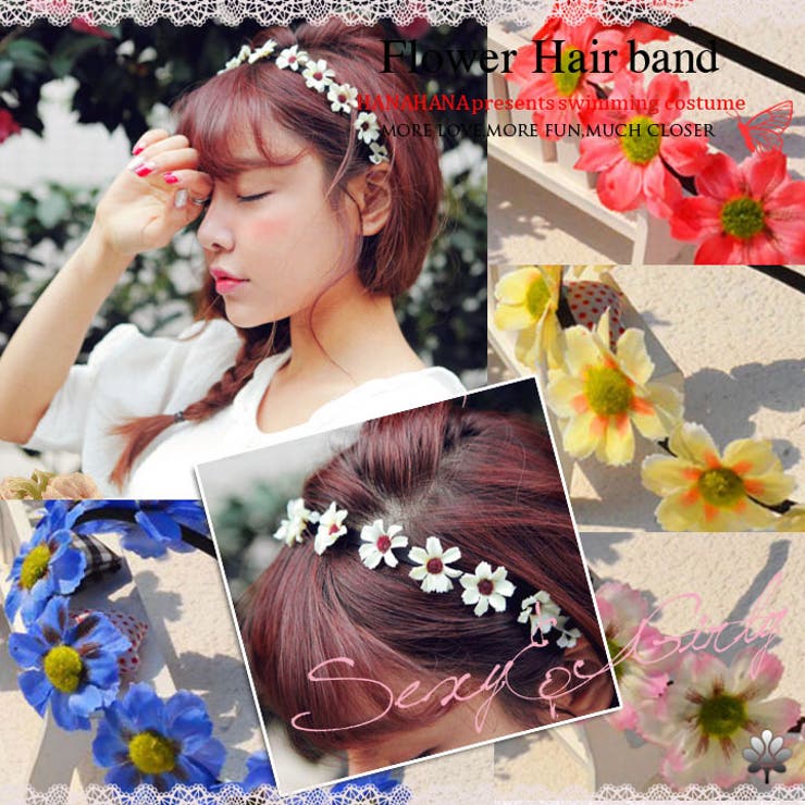 花カチューシャ ヘアバンド 花冠