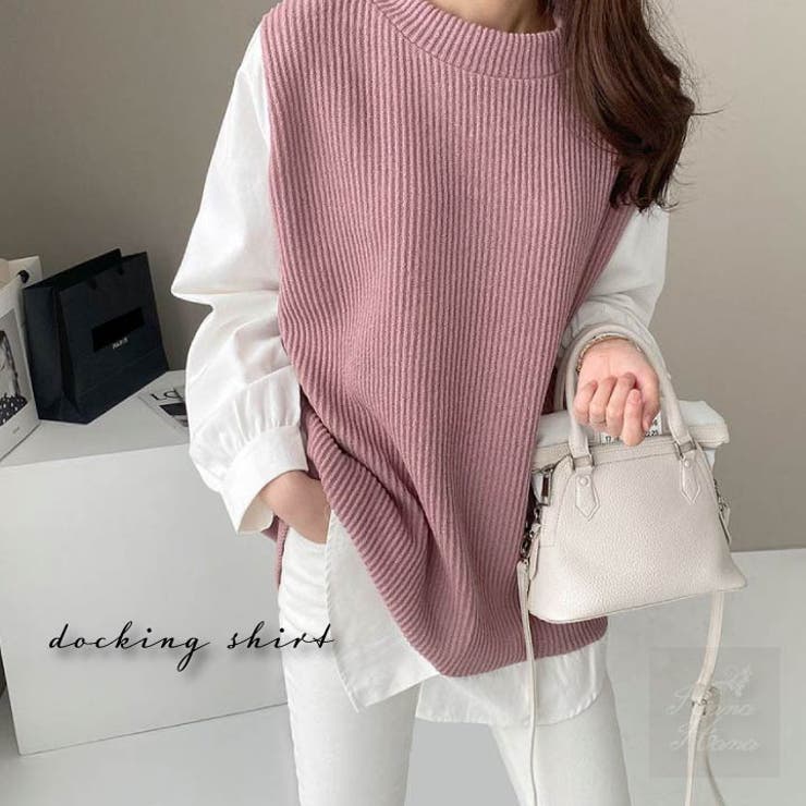 トップス レイヤードシャツ 重ね着風シャツ 品番 Hnaw Hanahana ハナハナ のレディース ファッション通販 Shoplist ショップリスト