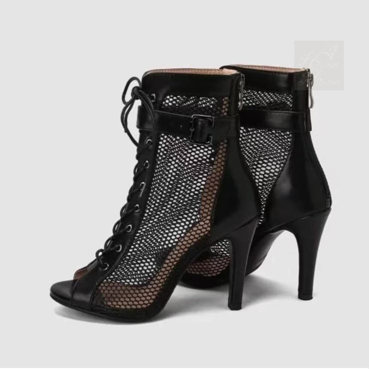 アライア　スエードブーツサンダル　ヒールパンプス　レース　カットワーク　メッシュ アライア スエードブーツサンダル ヒールパンプス レース カット