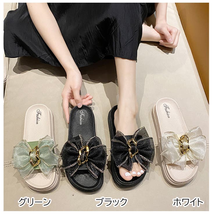 サンダル リボン ビーサン[品番：HNAW0003414]｜HANAHANA