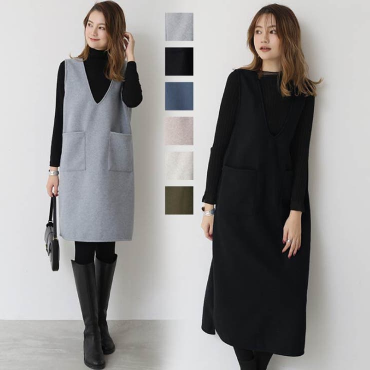 レディース ワンピース Vネック[品番：HNAW0003812]｜HANAHANA