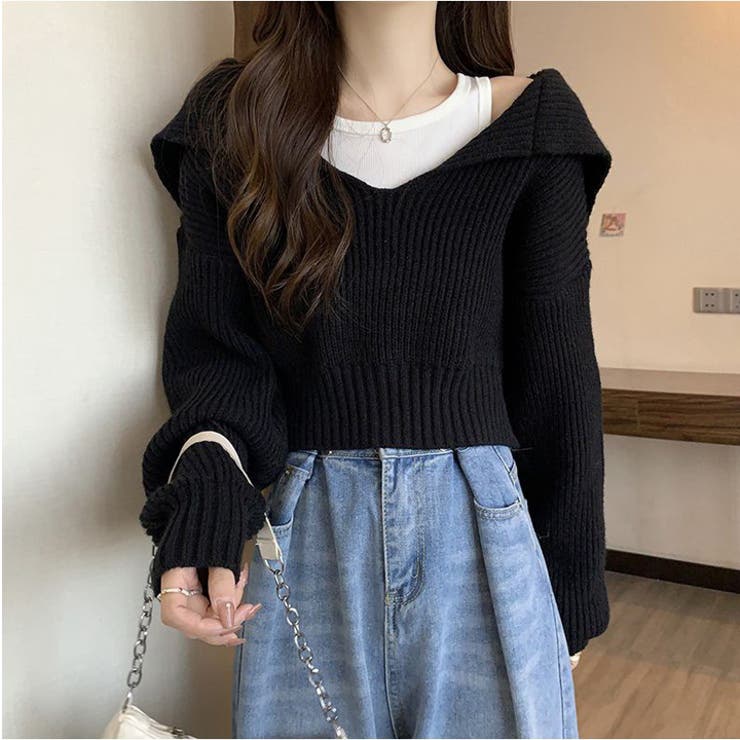 ニット トップス Vネック[品番：HNAW0003907]｜HANAHANA（ハナハナ）の