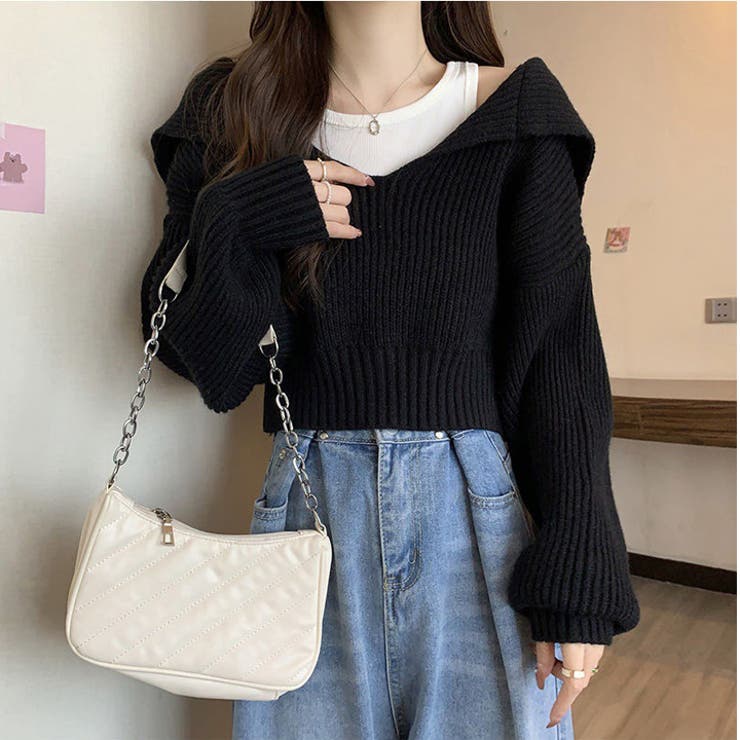 ニット トップス Vネック[品番：HNAW0003907]｜HANAHANA（ハナハナ）の