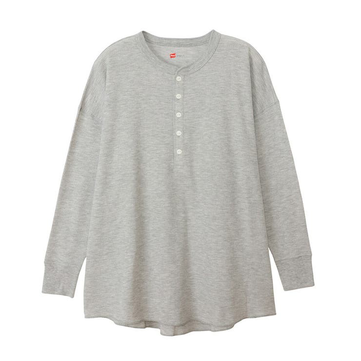 ヘザーグレー | ウィメンズ Hanes ワッフルヘンリーネックロングスリーブT | hanes