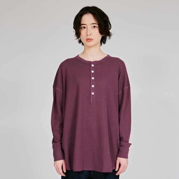 ウィメンズ Hanes ワッフルヘンリーネックロングスリーブT | hanes | 詳細画像1 