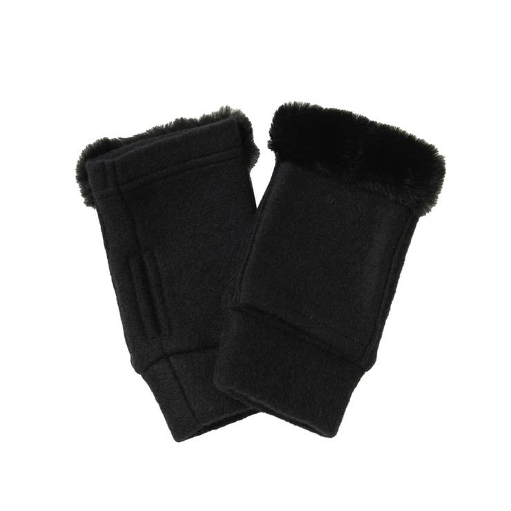 ブラック | 手元あったか。カイロポケット付きハンドウォーマー ファー ハンドウォーマー | HAPPY急便 by VERITA.JP