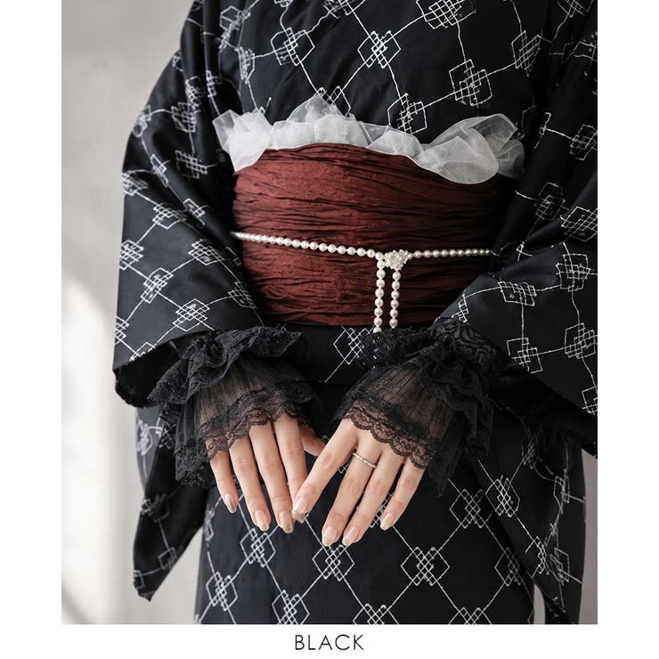 ブラック | アクセサリー感覚で手元が華やぐ。フリルレースグローブ 付け袖 レース付け袖 | HAPPY急便 by VERITA.JP