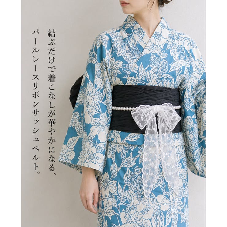 帯に添えて浴衣をもっと特別に。パールレースリボンベルト 浴衣 飾り紐 | HAPPY急便 by VERITA.JP | 詳細画像2 