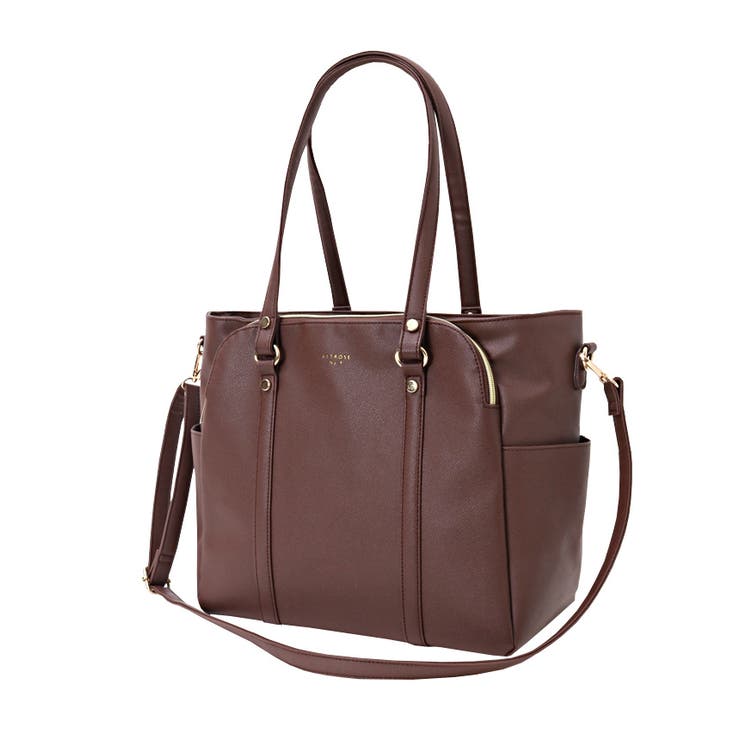 ダークブラウン | デキる女性は整理整頓上手。2WAYトートバッグ【ジュディ】 トート ショルダー | HAPPY急便 by VERITA.JP