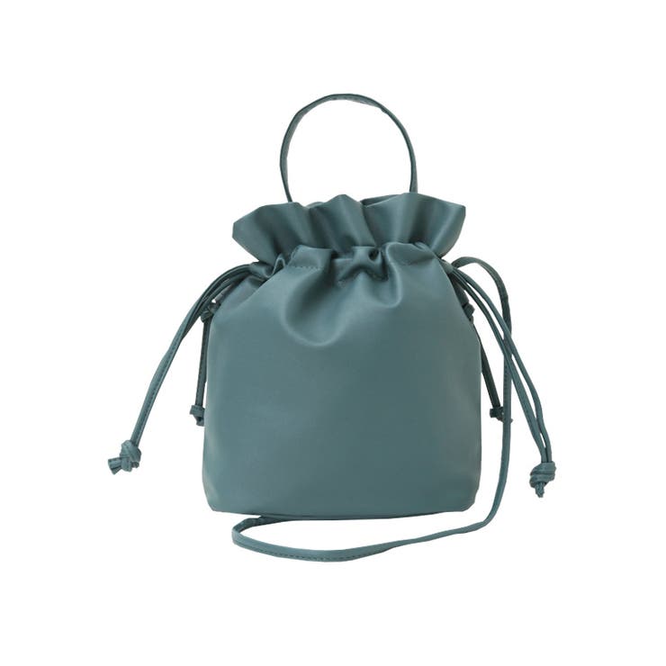 ブルーグリーン | ころんと大人可愛い。巾着2WAYショルダーバッグ 巾着 ショルダー | HAPPY急便 by VERITA.JP