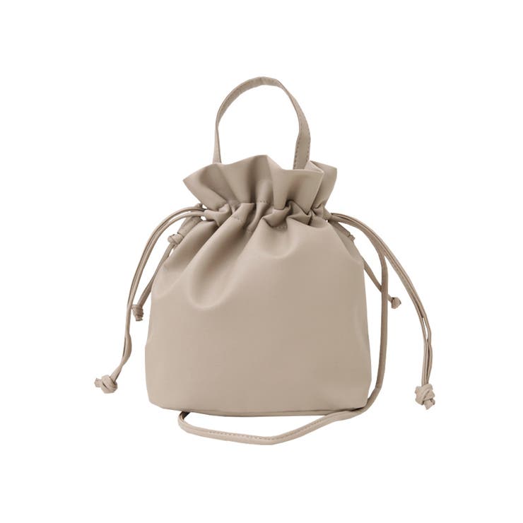 モカベージュ | ころんと大人可愛い。巾着2WAYショルダーバッグ 巾着 ショルダー | HAPPY急便 by VERITA.JP