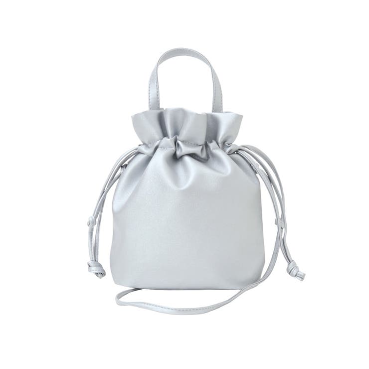 シルバー | ころんと大人可愛い。巾着2WAYショルダーバッグ 巾着 ショルダー | HAPPY急便 by VERITA.JP