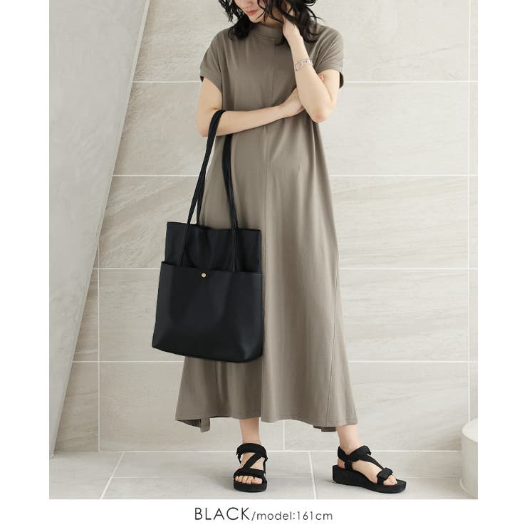 コーデやシーンを選ばないシンプルデザイン。フェイクレザータックトートバッグ トー… | HAPPY急便 by VERITA.JP | 詳細画像12 