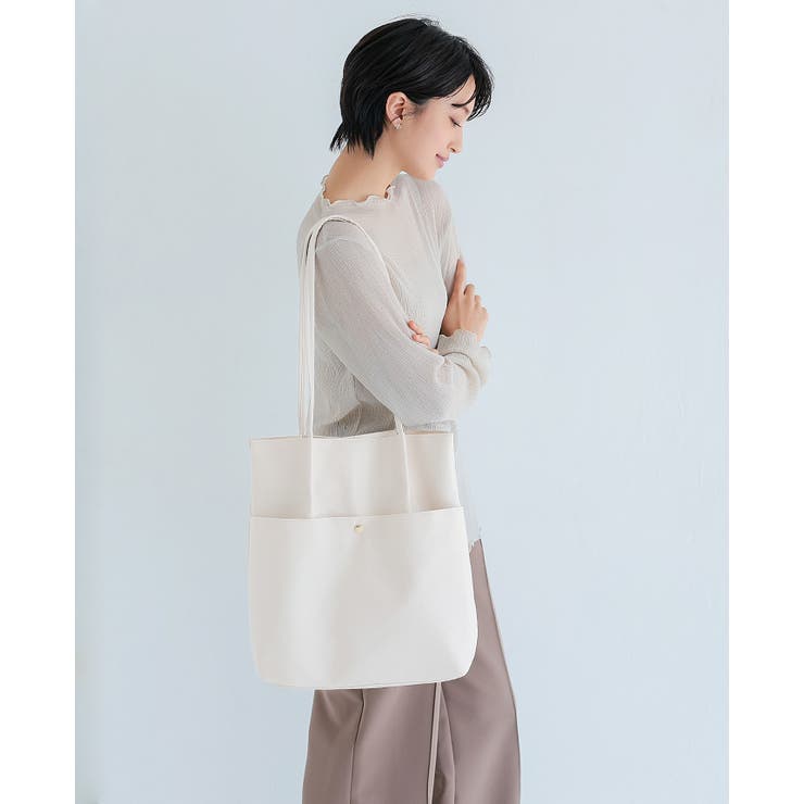 コーデやシーンを選ばないシンプルデザイン。フェイクレザータックトートバッグ トー… | HAPPY急便 by VERITA.JP | 詳細画像15 