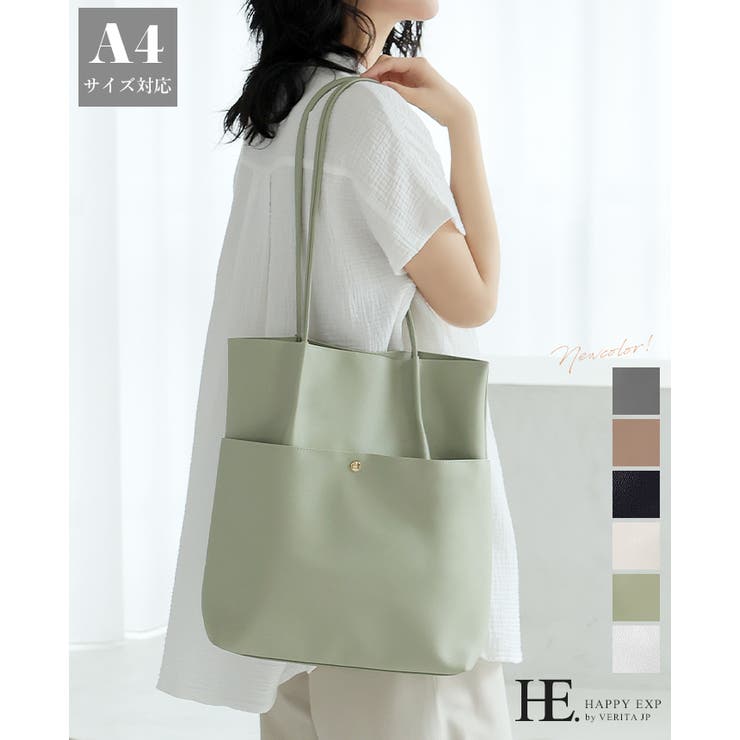 コーデやシーンを選ばないシンプルデザイン。フェイクレザータック