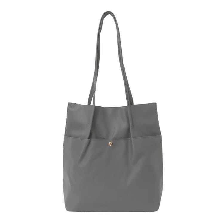 チャコール(4550521084332) | コーデやシーンを選ばないシンプルデザイン。フェイクレザータックトートバッグ トー… | HAPPY急便 by VERITA.JP