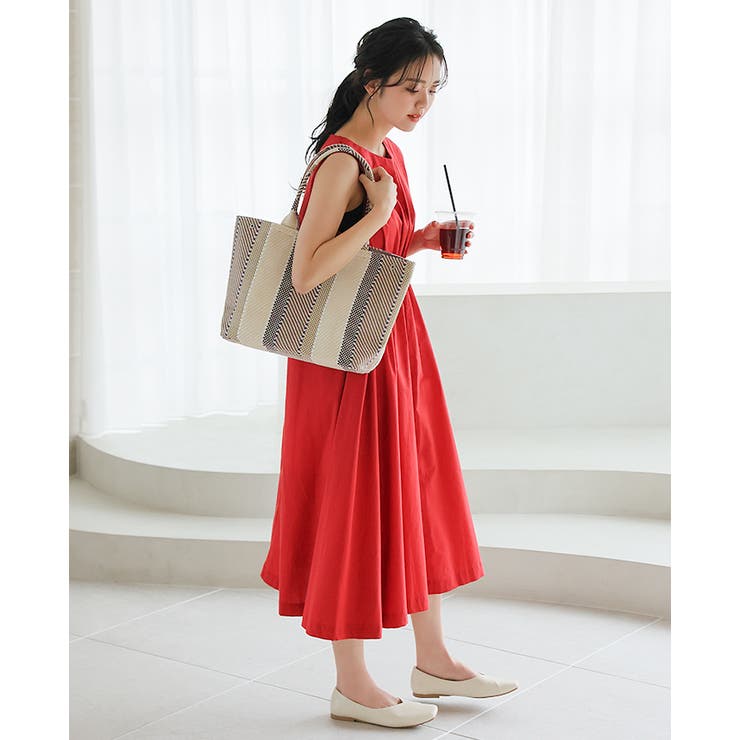 シンプルになりがちなコーデに華やかさを。雑材モザイクトートバッグ 雑材 かごバッ… | HAPPY急便 by VERITA.JP | 詳細画像13 