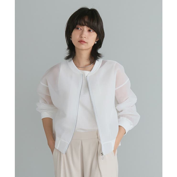 ホワイト | 抜け感が出る、大人のライトアウター。ダンボールシアーMA 1 MA | HAPPY急便 by VERITA.JP