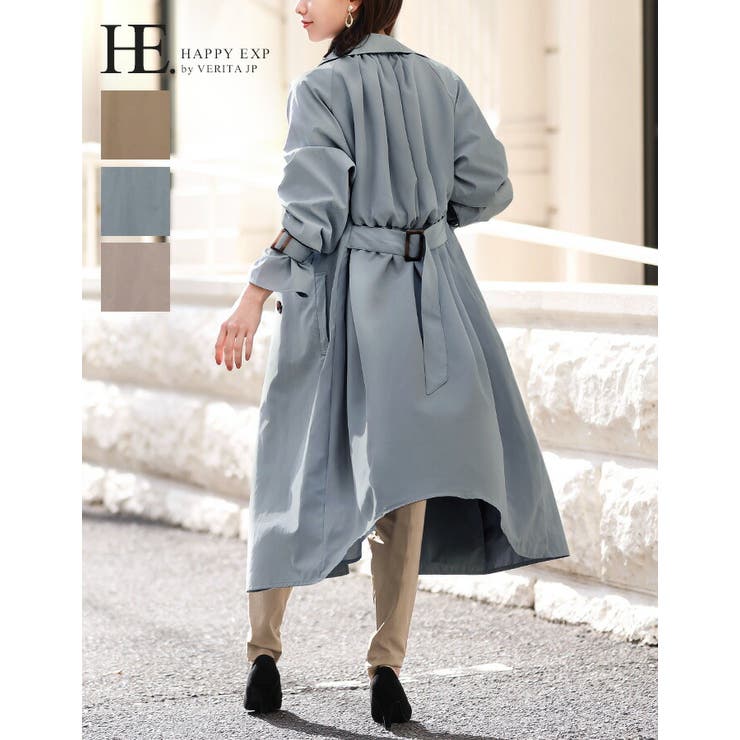 後ろ姿まで美しい。後ろシフォントレンチコート トレンチコート