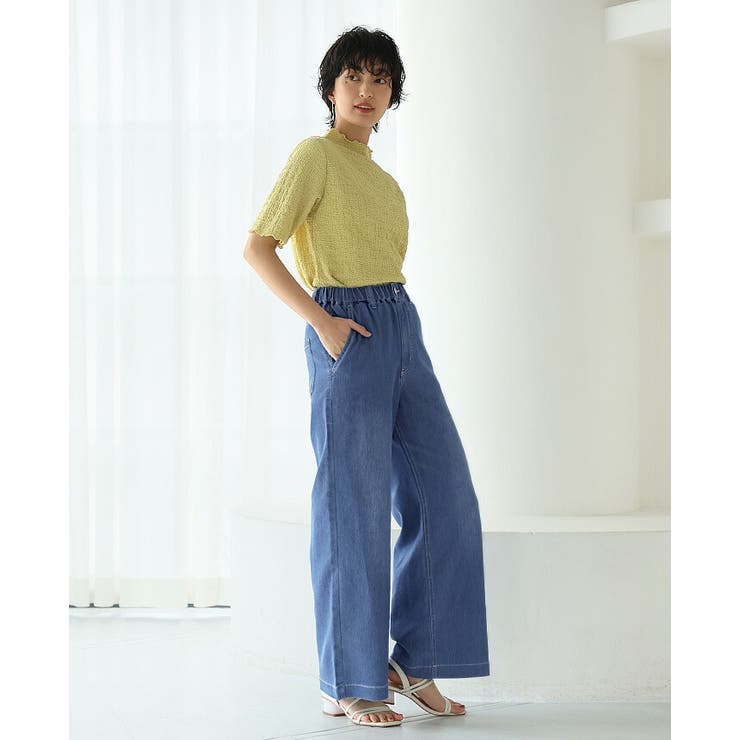 日本未入荷 WOOHA★3Dジュエリープリントワイドデニム ワイドデニムパンツ｜evelyn（エブリン）公式通販サイト