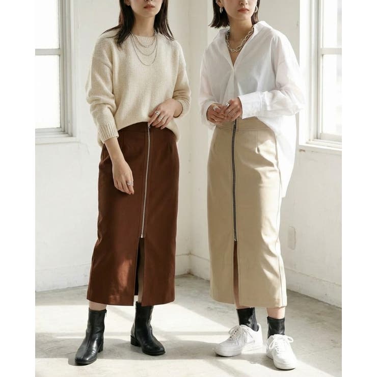 1枚で2通り楽しめる。リバーシブルフロントジップスカート スカート ロングスカー… | HAPPY急便 by VERITA.JP | 詳細画像1 