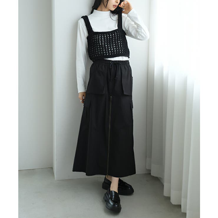 透け感をニットで表現。メッシュニットビスチェ ビスチェ ベスト[品番