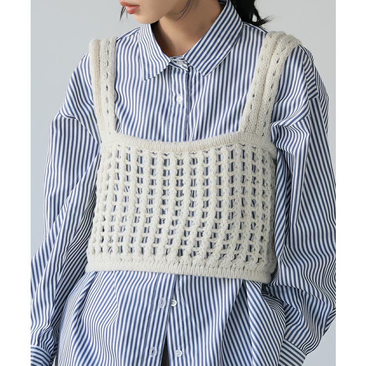 【お値下げ中】新品　ミースロエ　メッシュニットビスチェ 透け感をニットで表現。メッシュニットビスチェ ビスチェ ベスト