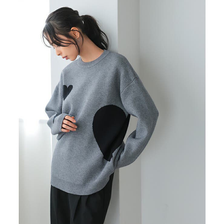 【★安心の定価販売★】 レディース ウインド 美品】 ためん m ハート グレー 長袖 パジャマ ルームウェア・パジャマ