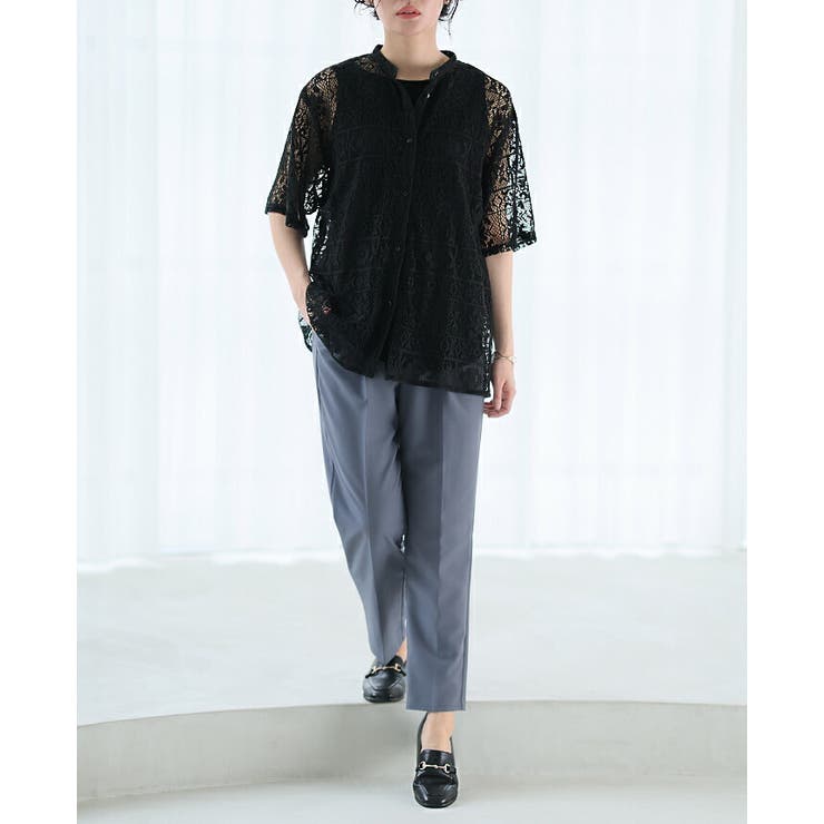 y's ドット柄シアーシャツ Y's ホワイトドットパターン 半袖Tシャツ