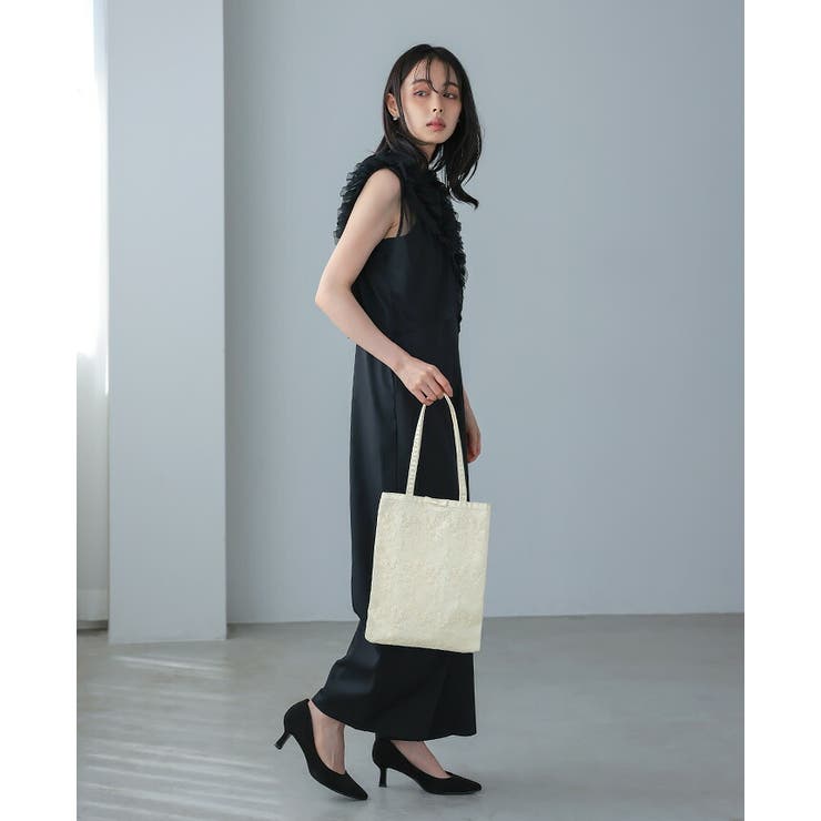 1つあると便利なサブバッグ。レースサテンフラットトートバッグ サブ