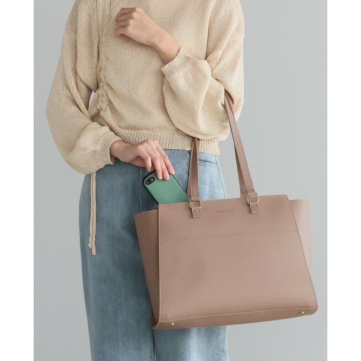 ピンクベージュ | 上品な印象を与えてくれる。A4フェイクレザートートバッグ トートバッグ A4 | HAPPY急便 by VERITA.JP