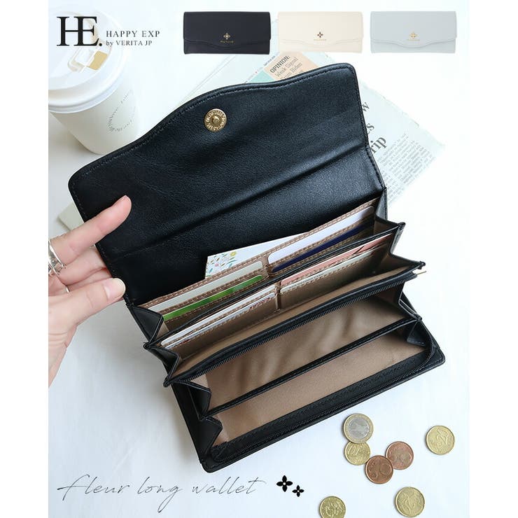 大人可愛いシンプルデザイン。フルール長財布 長財布 財布 | HAPPY急便 by VERITA.JP | 詳細画像1 