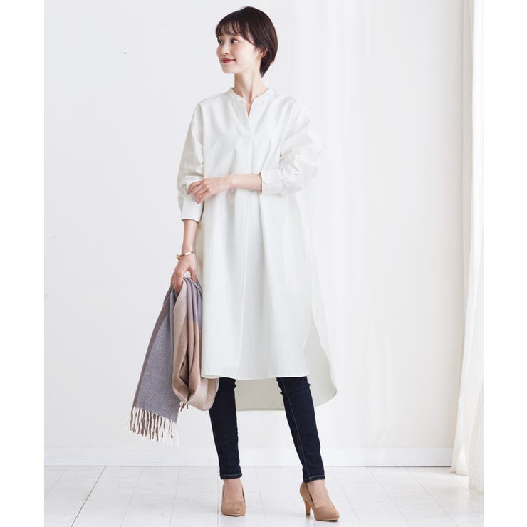 知的な大人のシンプルコーデ。スキッパーシャツワンピ ワンピース シャツワンピ | HAPPY急便 by VERITA.JP | 詳細画像15 