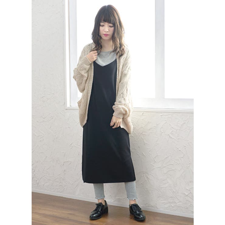 ❤️24秋新作 新品♡ SelfPortrait 茶色キャミワンピース♡　C40 夏 新作 キャミワンピース 重ね着 リブニット ロング