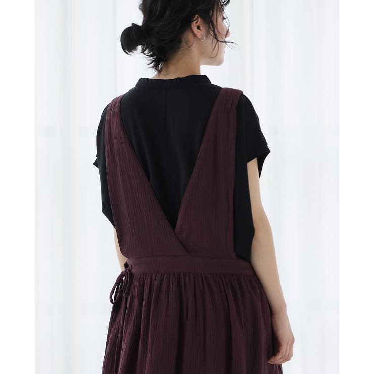 やわらかくて肌触り抜群!ダブルガーゼ 2WAYエプロンワンピース ワンピ | HAPPY急便 by VERITA.JP | 詳細画像18 