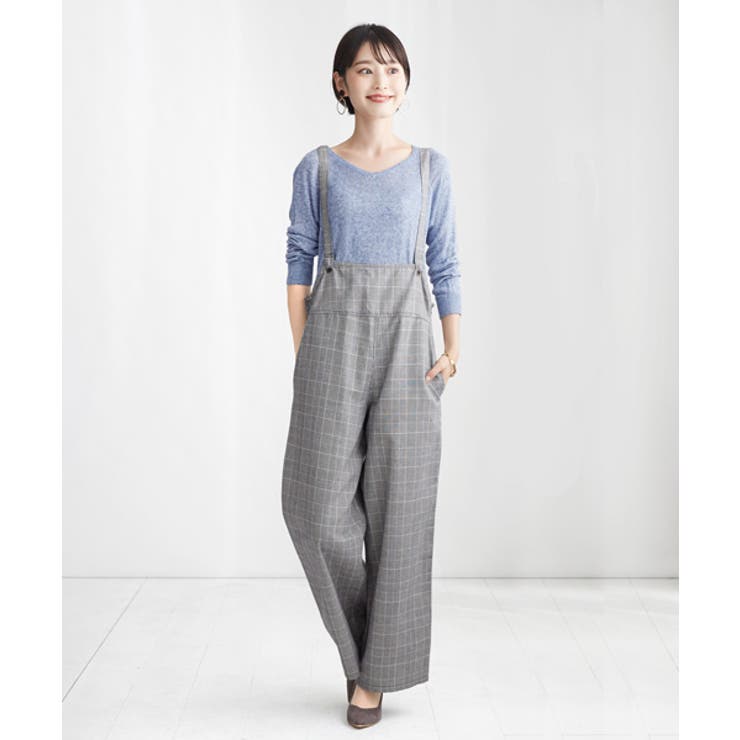旬のコーデが完成。チェック柄サロペット オールインワン サロペット | HAPPY急便 by VERITA.JP | 詳細画像4 