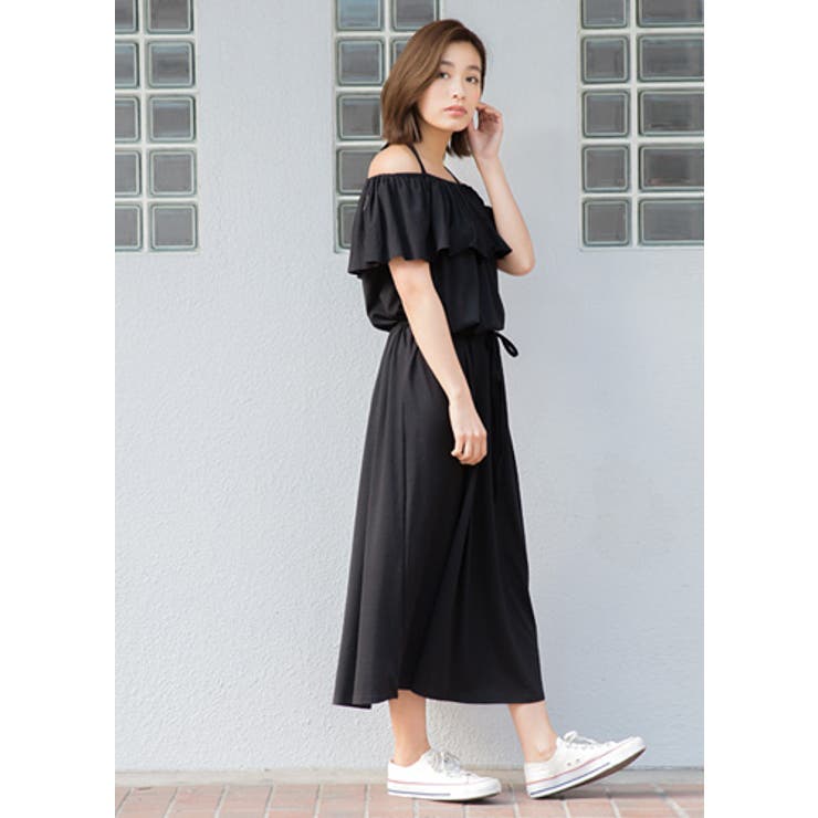 国内発送★Sabo Skirtパフオフショルダーワンピース オフショルダーリボンミニワンピース パフスリーブ ショート丈